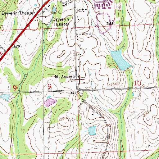 Topographic Map of Mount Andrew Church, AL
