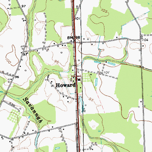 Topographic Map of Howard, SC
