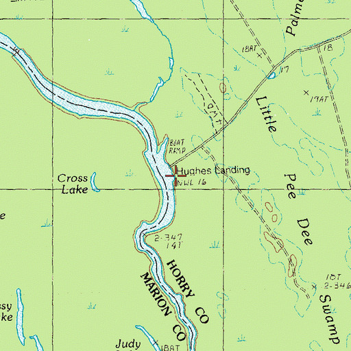 Topographic Map of Hughes Landing, SC