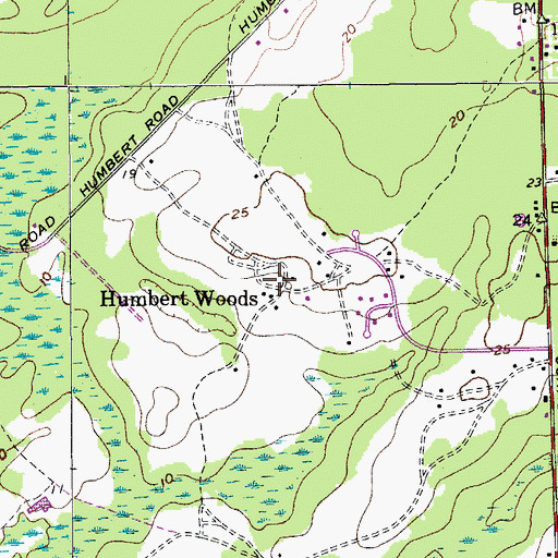 Topographic Map of Humbert Woods, SC