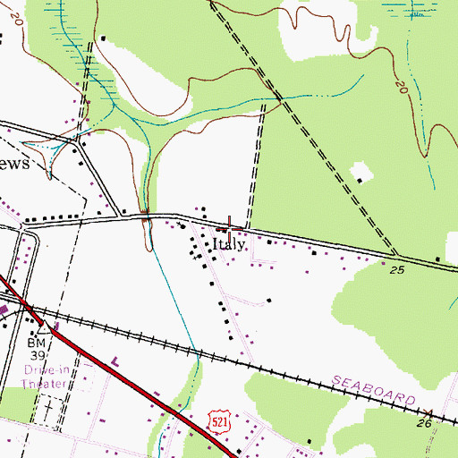 Topographic Map of Italy, SC