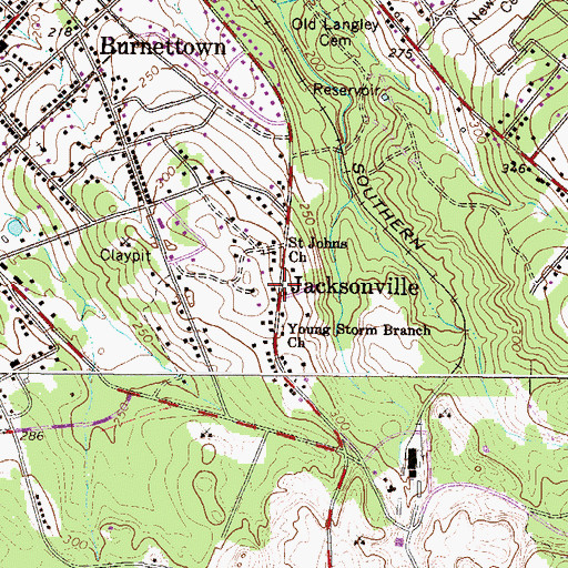 Topographic Map of Jacksonville, SC