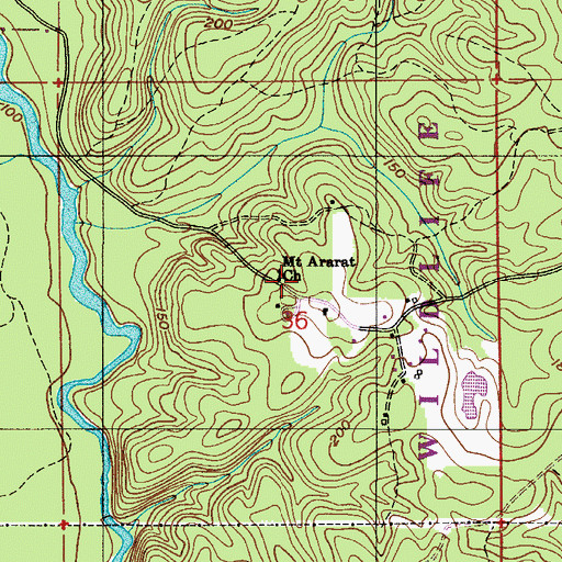 Topographic Map of Mount Ararat Church, AL