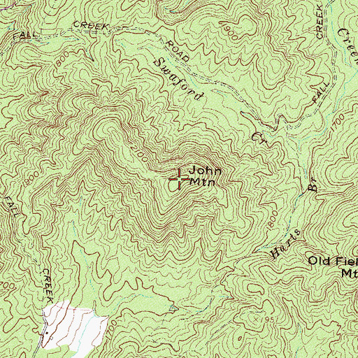 Topographic Map of John Mountain, SC