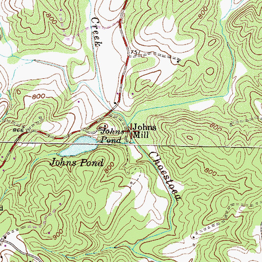 Topographic Map of Johns Mill, SC