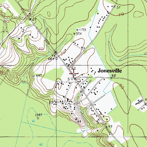 Topographic Map of Jonesville, SC