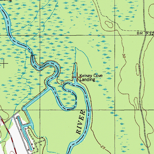 Topographic Map of Kelsey Cove Landing, SC