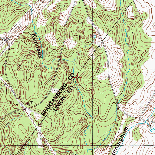 Topographic Map of Kennedy Mill, SC