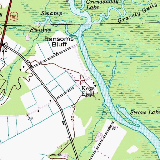 Topographic Map of Keys Field, SC
