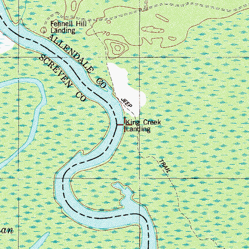 Topographic Map of King Creek Landing, SC