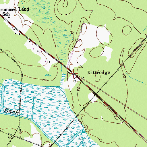 Topographic Map of Kittredge, SC