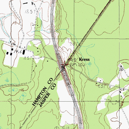 Topographic Map of Kress, SC