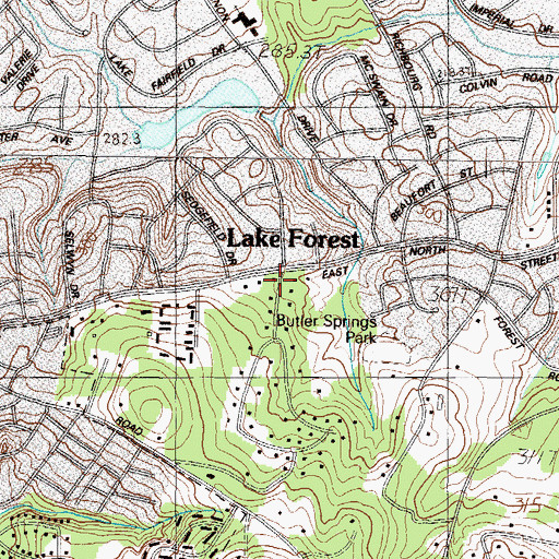Topographic Map of Lake Forest, SC