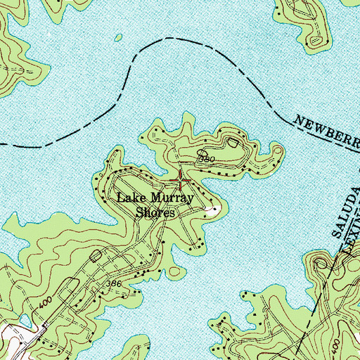 Topographic Map of Lake Murray Shores, SC