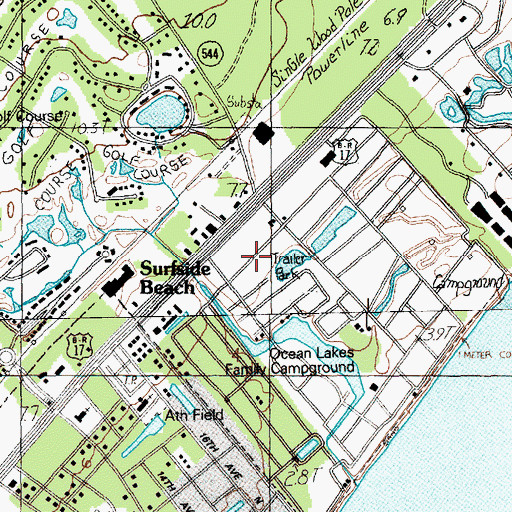 Topographic Map of Lakewood, SC