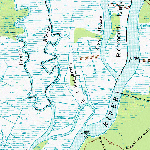 Topographic Map of Laurel Hill Island, SC