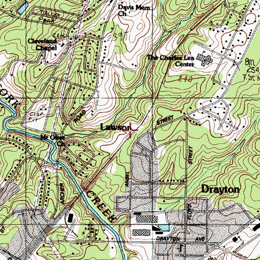 Topographic Map of Lawson, SC