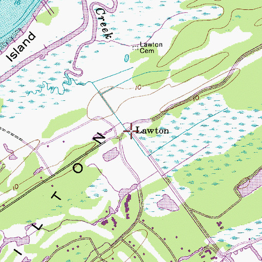 Topographic Map of Lawton, SC