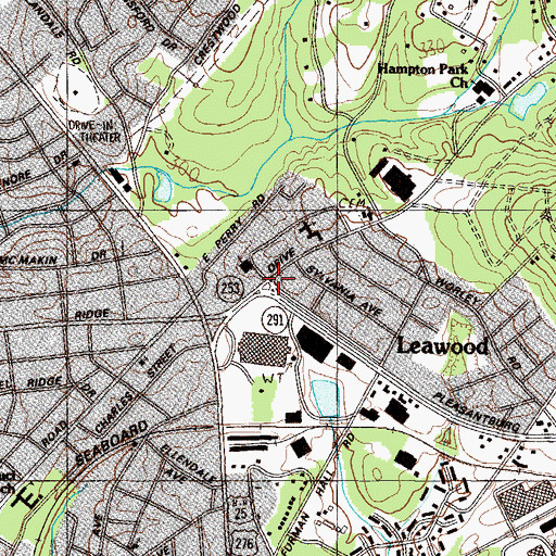 Topographic Map of Leawood, SC