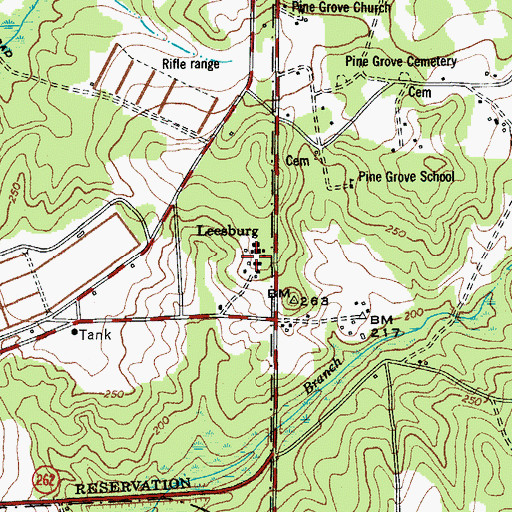 Topographic Map of Leesburg, SC