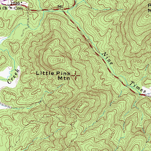 Topographic Map of Little Pink Mountain, SC