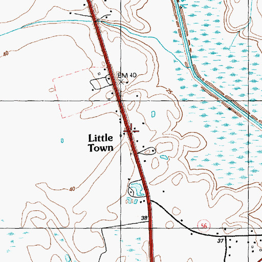 Topographic Map of Little Town, SC