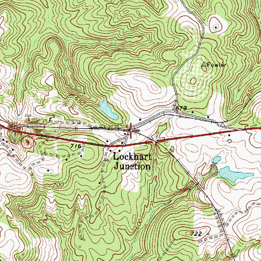 Topographic Map of Lockhart Junction, SC