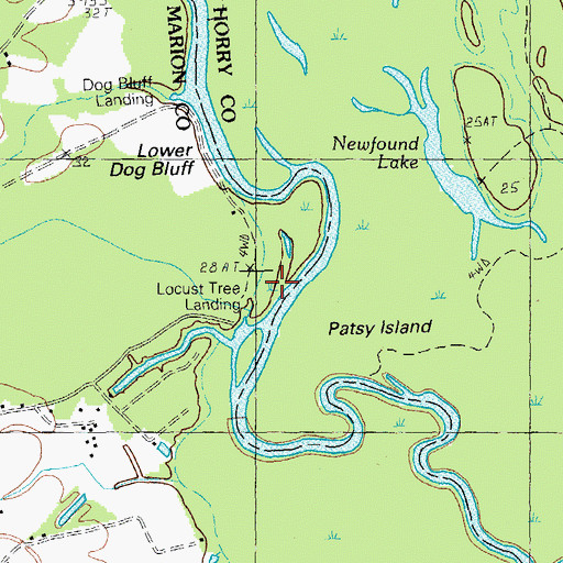 Topographic Map of Locust Tree Landing, SC
