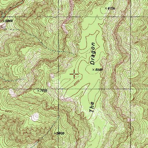 Topographic Map of The Dragon, AZ