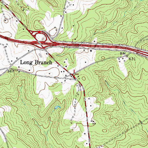 Topographic Map of Long Branch, SC