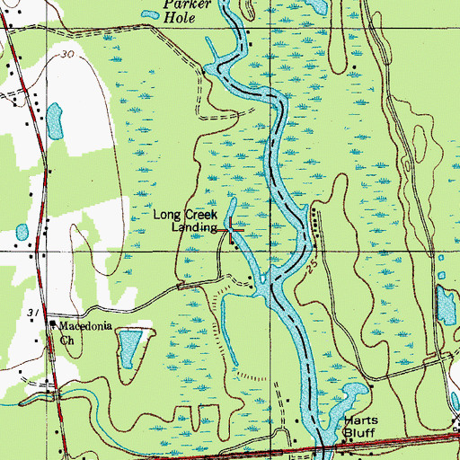 Topographic Map of Long Creek Landing, SC