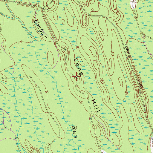 Topographic Map of Long Hill, SC