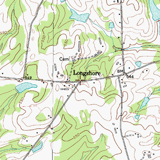 Topographic Map of Longshore, SC