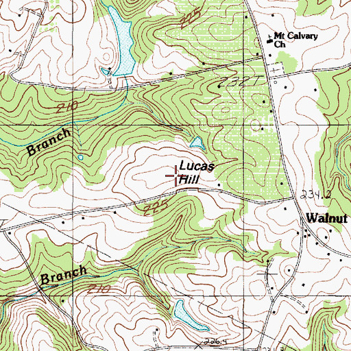 Topographic Map of Lucas Hill, SC