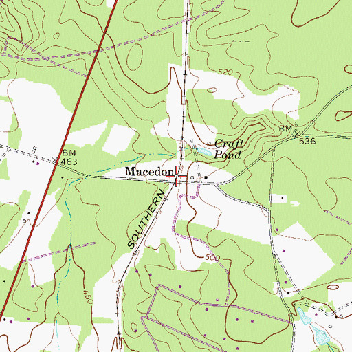 Topographic Map of Macedon, SC