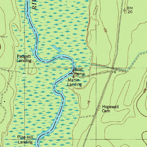 Topographic Map of Martins Landing, SC
