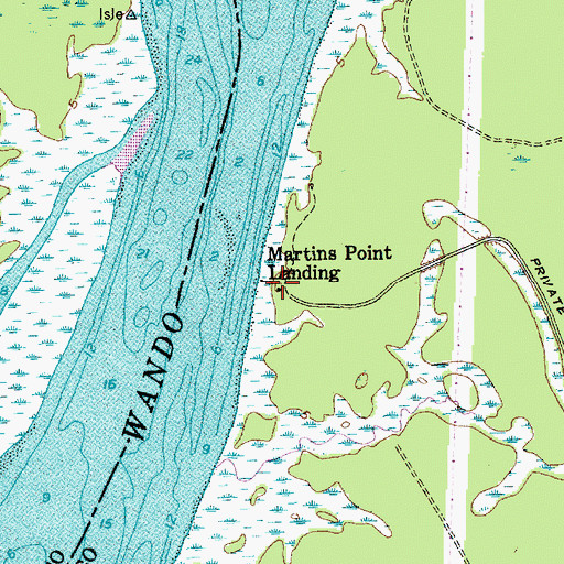 Topographic Map of Martins Point Landing, SC