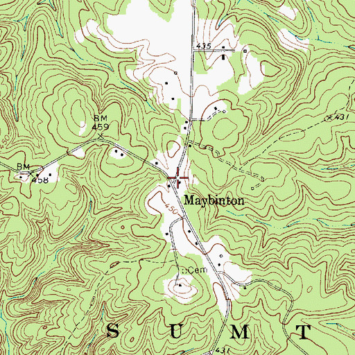 Topographic Map of Maybinton, SC