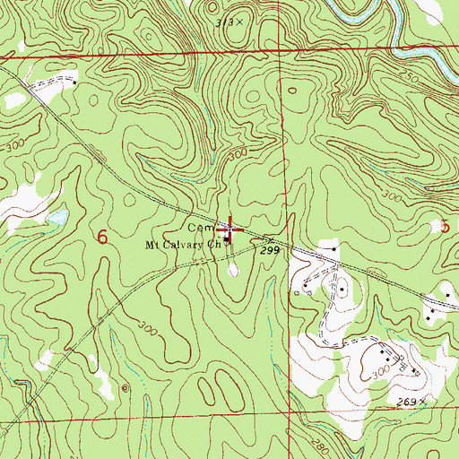 Topographic Map of Mount Calvary Church, AL