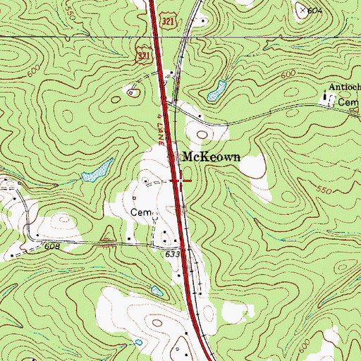 Topographic Map of McKeown, SC