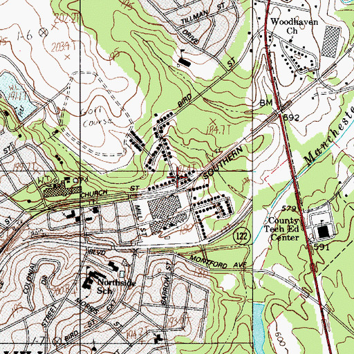 Topographic Map of Mexico, SC