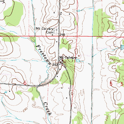 Topographic Map of Mount Calvary Church, AL