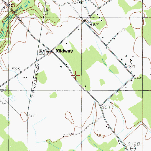 Topographic Map of Midway, SC