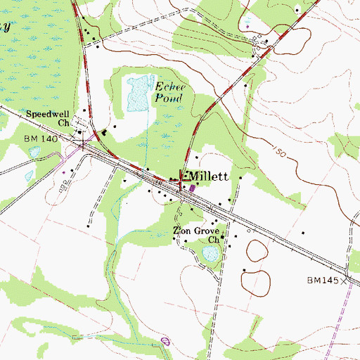 Topographic Map of Millett, SC