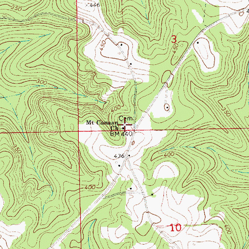 Topographic Map of Mount Canaan Church, AL