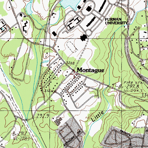 Topographic Map of Montague, SC