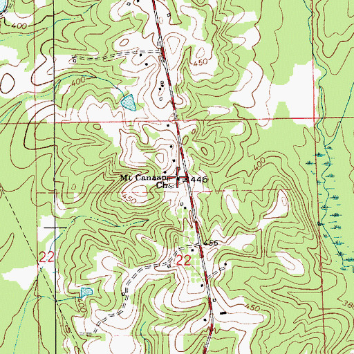 Topographic Map of Mount Canaan Church, AL