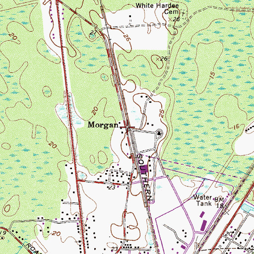 Topographic Map of Morgan, SC