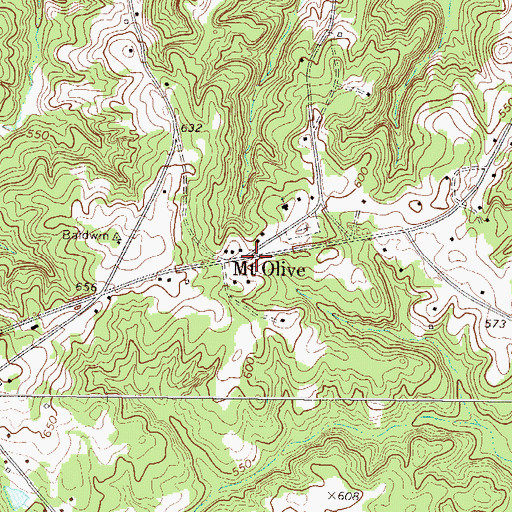 Topographic Map of Mount Olive, SC