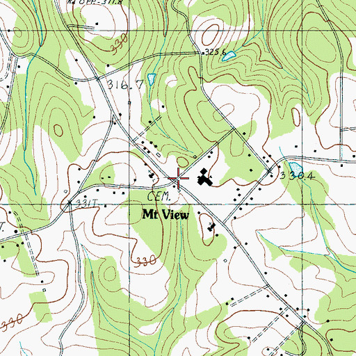 Topographic Map of Mount View, SC